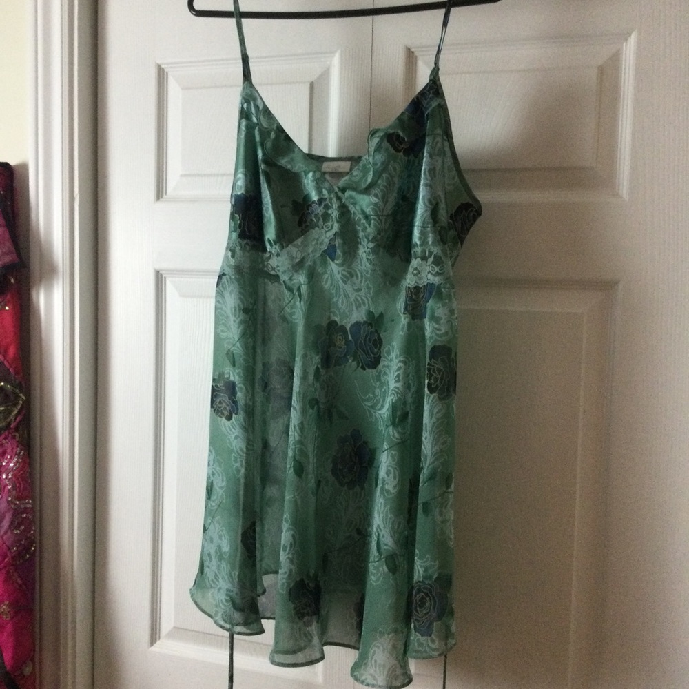 Baby doll chemise green plus size